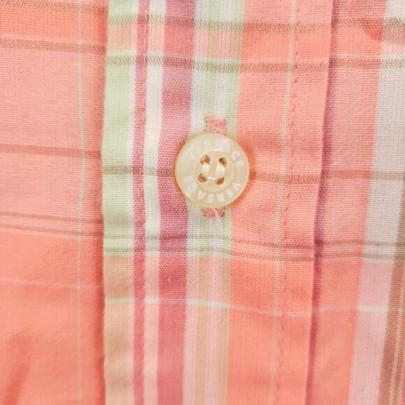 *RARE* Gianni Versace K2000 Plaid Shirt Mens XL Pink White - Picture 8 of 13